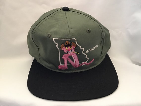 Vintage New Pink Panther cap /hat. Green Missouri