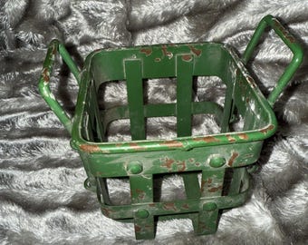 Industrieller Stahl-dekorativer Korb-Pflanzenkerzenanzeige-grün