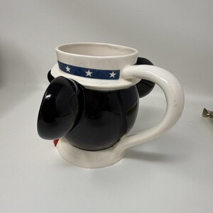 Vintage Mickey Mouse Head Patriotic Uncle Sam Coffee Cup Mug image 4