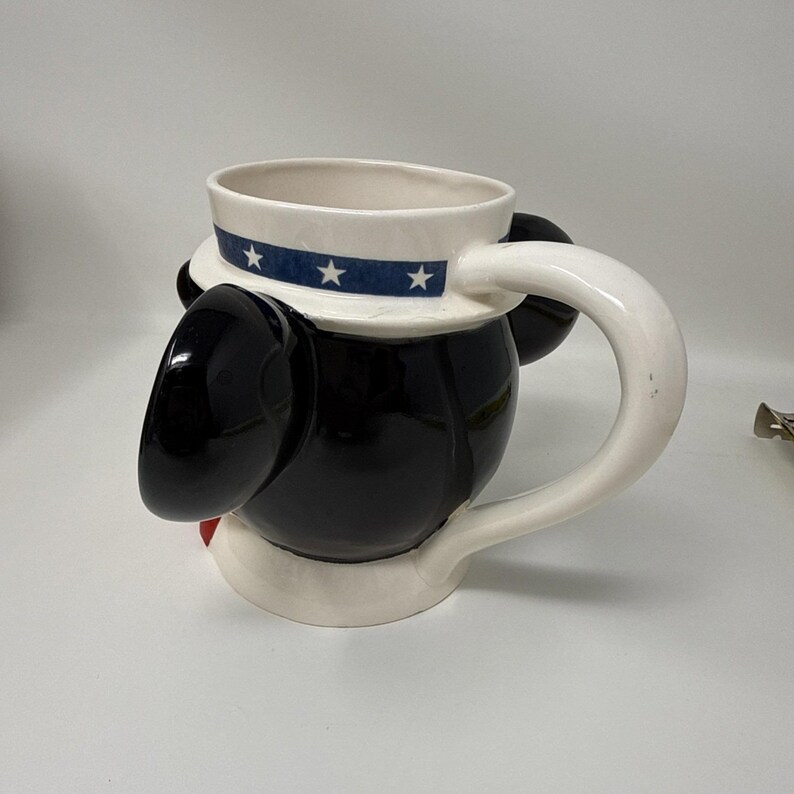 Vintage Mickey Mouse Head Patriotic Uncle Sam Coffee Cup Mug image 4