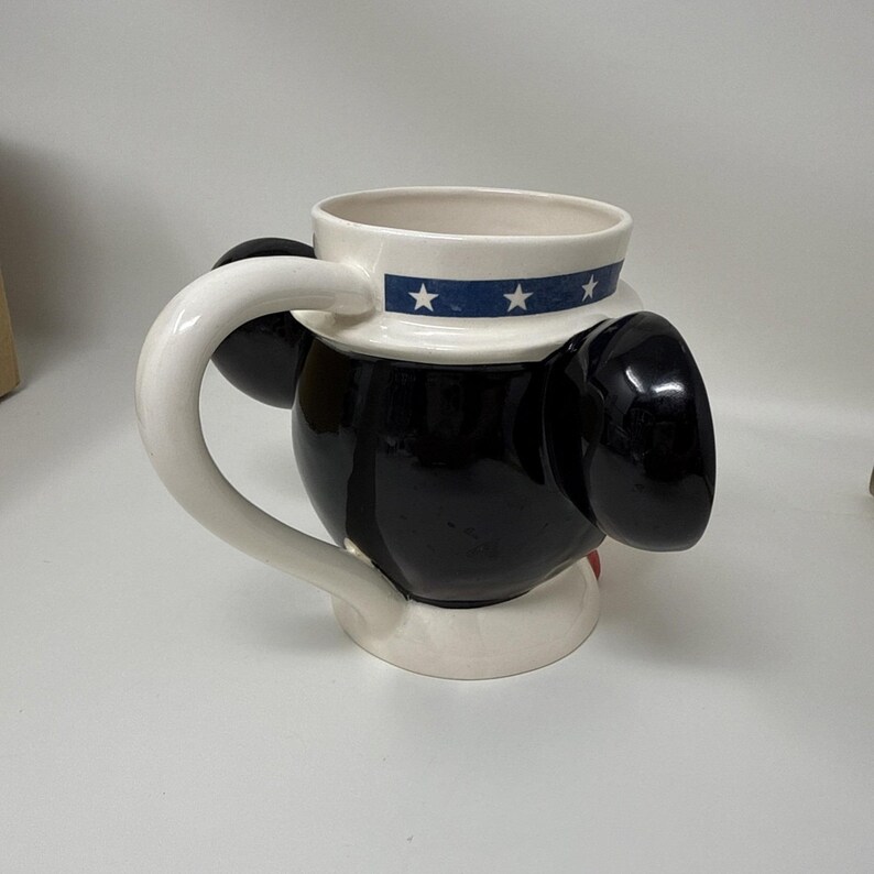 Vintage Mickey Mouse Head Patriotic Uncle Sam Coffee Cup Mug image 3