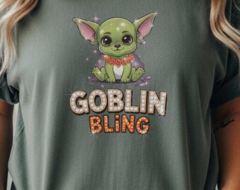 Stückgefärbtes T-Shirt mit glitzerndem Goblin-Bling, Comfort Colors® Relaxed Fit