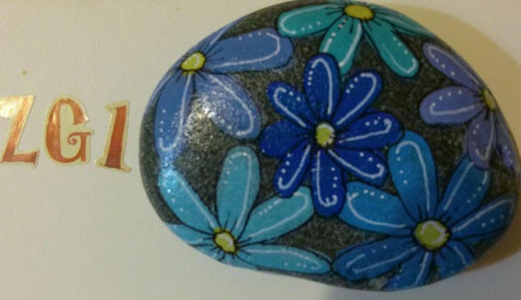 Handpainted rocks. Large 4 in x 6 in with various bold colors.