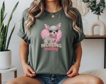 Chihuahua-T-Shirt, 100 % ringgesponnene US-Baumwolle, bequeme Passform