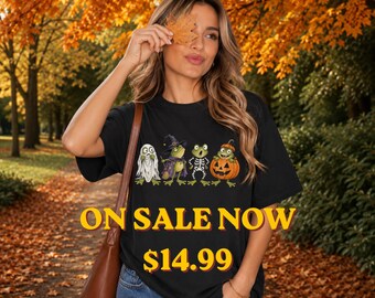 Playful Halloween Frog Shirt, Comfort Colors® 100% Ring-Spun Cotton Relaxed Fit