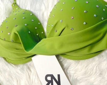 Bedazzled Crystal Lime Green swimsuit Set SIZES Small | Medium | Large