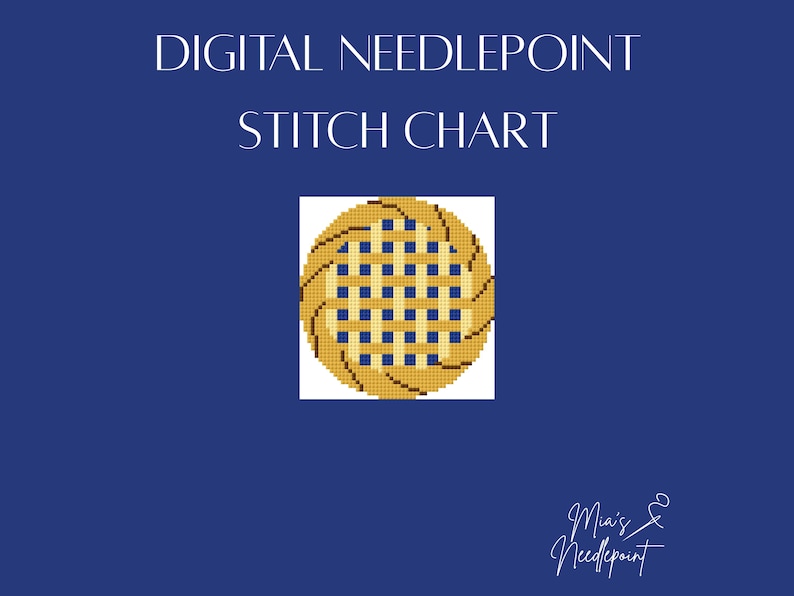 Needlepoint Grid Blueberry Pie Needlepoint Chart | Digital Download Needlepoint Pattern ...