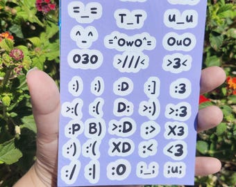 Foglio di adesivi impermeabili Webcore Emotes/TexteMotes 4x6 - adesivi per journaling