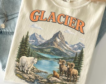 Glacier Park Graphic T-Shirt, National Park Shirt, Wildlife