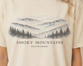 Smoky Mountains Sketch T-shirt | Mountain Landscape Tee