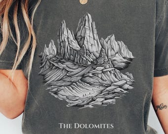 Dolomites Mountain Illustration T-shirt | Alpine Landscape Tee