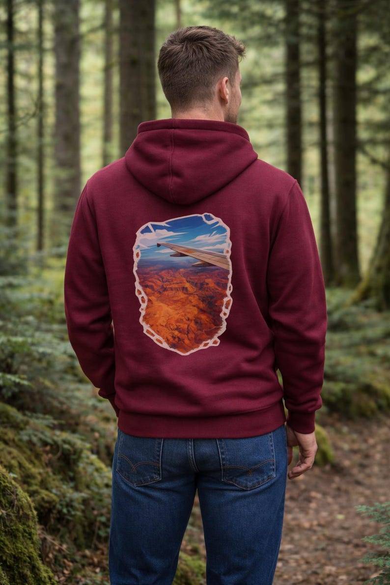 Grand Canyon Hoodie | Airplane View Travel Hoodie image 7