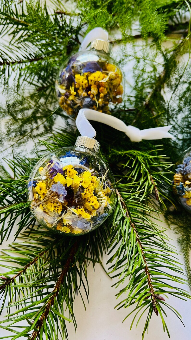 Dried Flower Ornament Christmas Tree Ornaments Dried Etsy