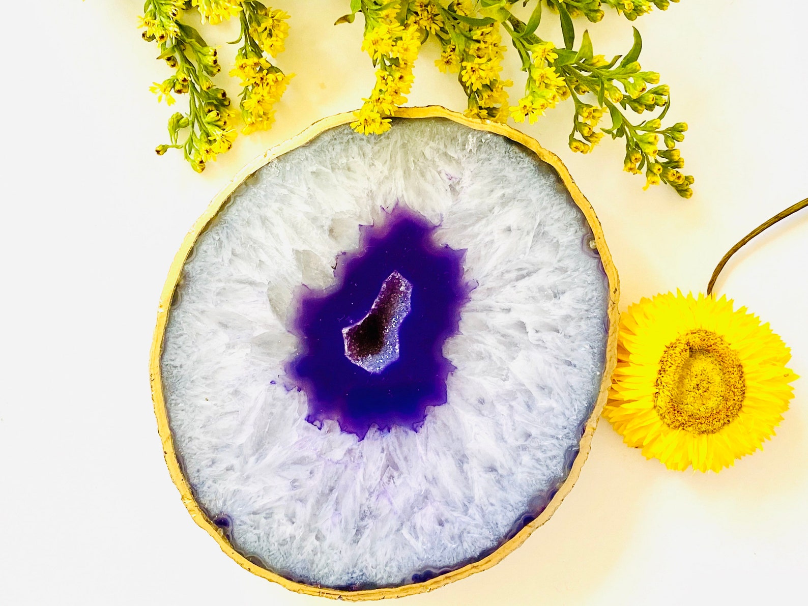 Thick Purple Agate Coaster Agate Coaster Agate Decor Home Etsy