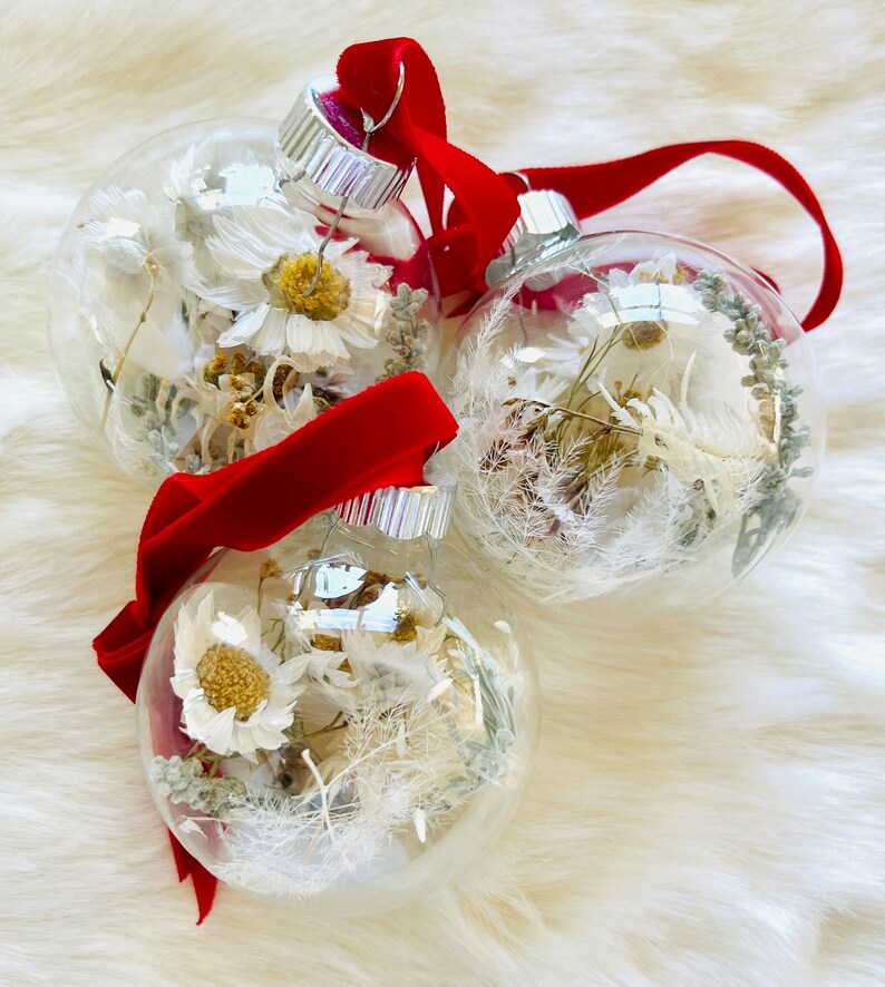 Dried Flower Ornament Christmas Tree Ornaments Dried Etsy