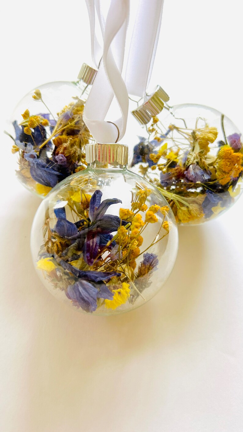 Dried Flower Ornament Christmas Tree Ornaments Dried Etsy
