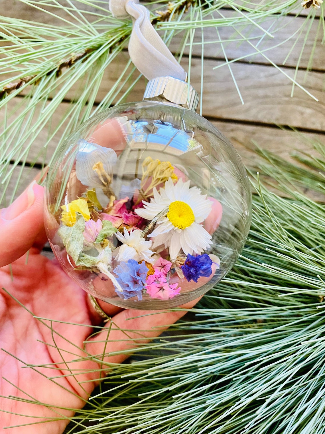 Dried Flower Ornament Christmas Tree Ornaments Dried Etsy