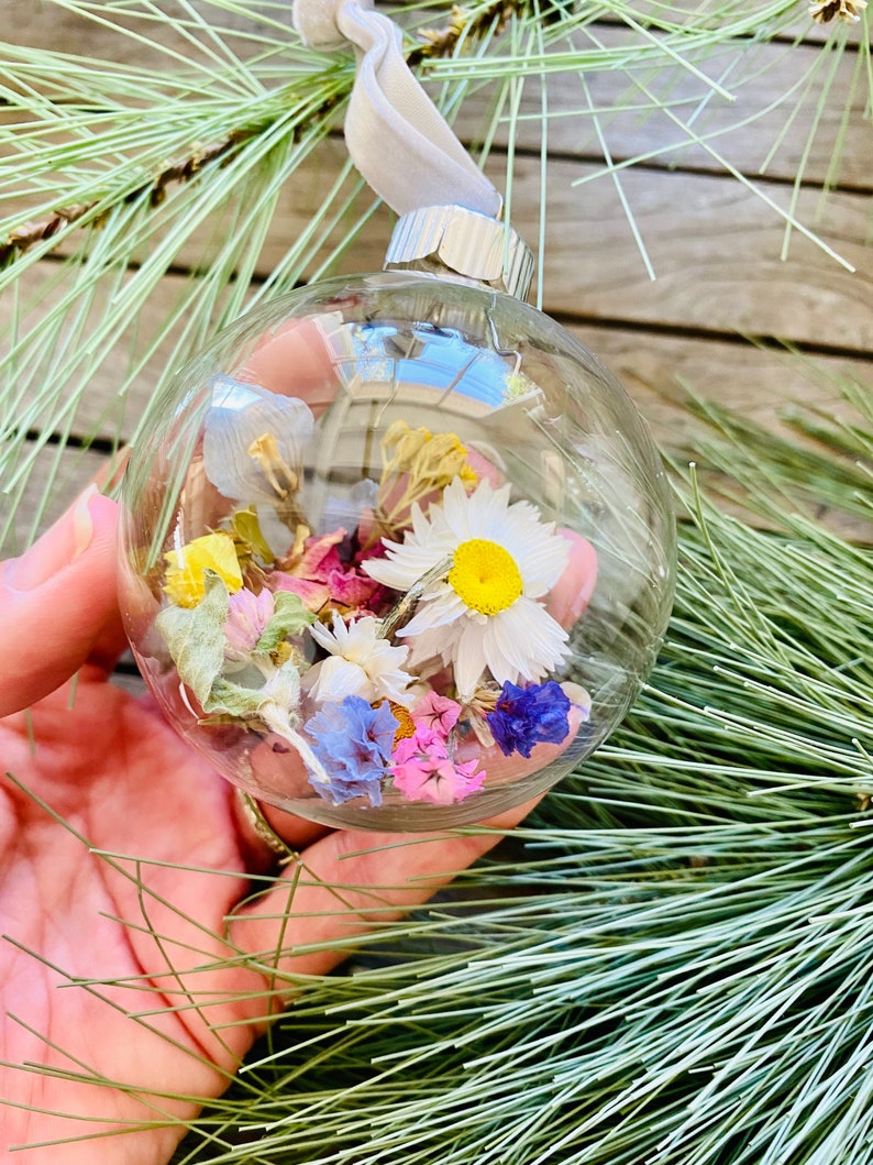 Dried Flower Ornament Christmas Tree Ornaments Dried Etsy