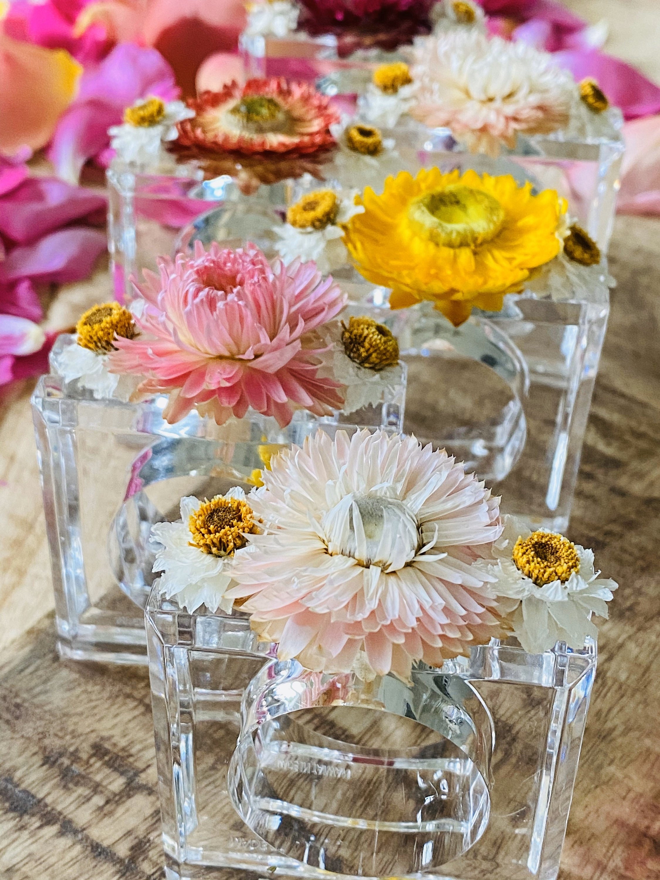 Napkin Rings with botanical dried flowers (set of 6 ...