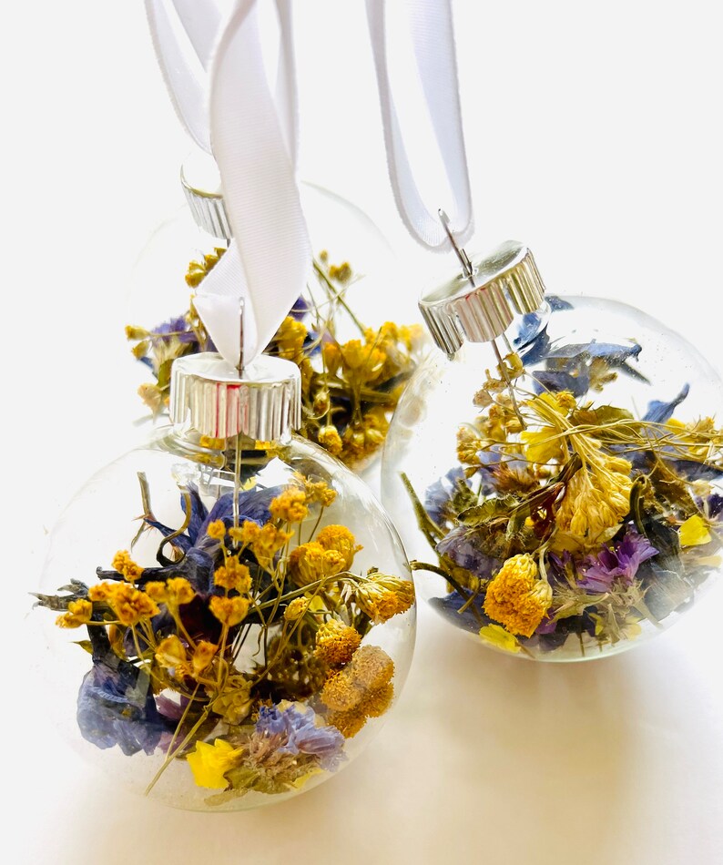 Dried Flower Ornament Christmas Tree Ornaments Dried Etsy