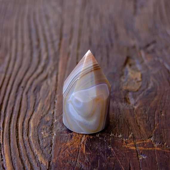 Gray Agate Obelisk Point Paperweight