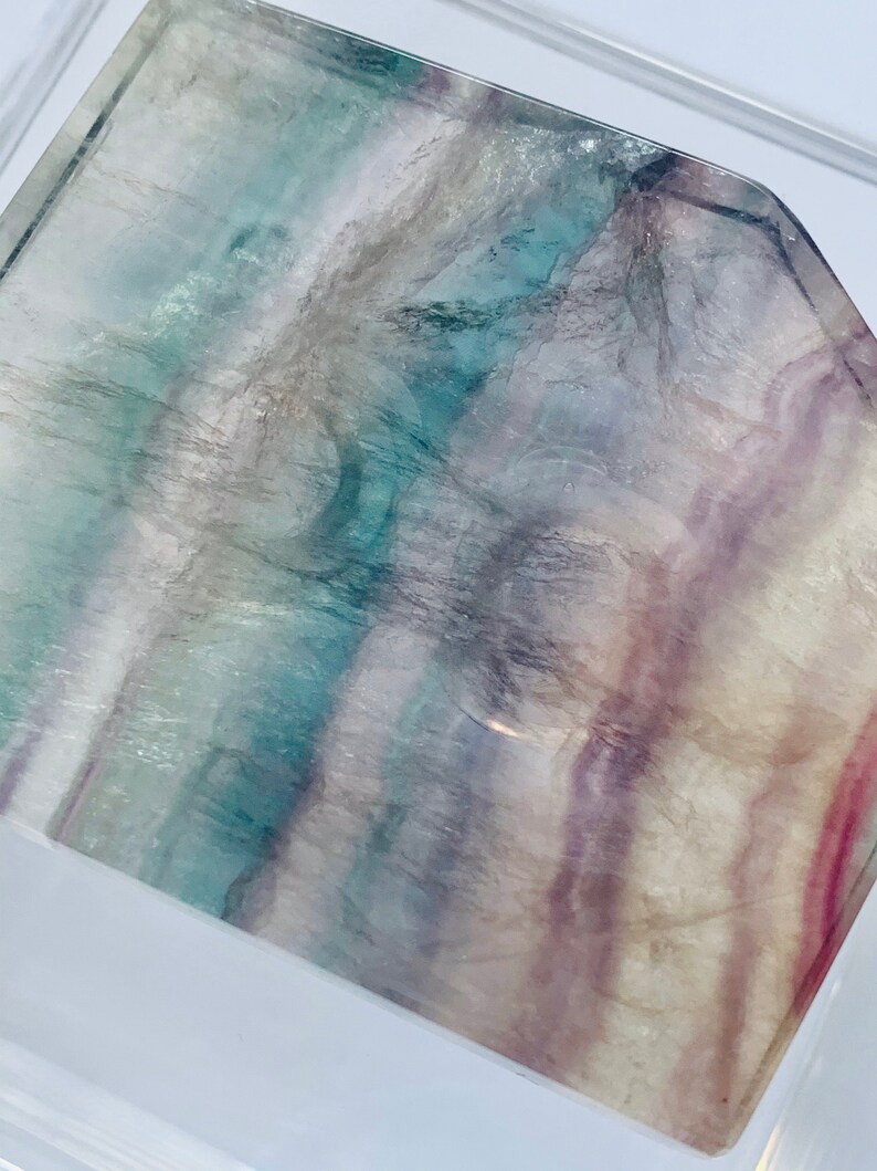 Ring Box Gift box Jewelry Box Clear box Fluorite Acrylic Box Small acrylic box w Fluorite Desk accessories