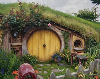 Natur Print, Hobbiton, Neuseeland, Kunst, Instant Download