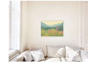 Wildblumen Wand Kunst zum ausdrucken, Berg Natur Druck, Wandern, Ice Lakes, Colorado, Sofort Download