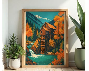 Kunst zum Ausdrucken, Berg Natur Druck, Wandern, Marmor, Colorado, Instant Download