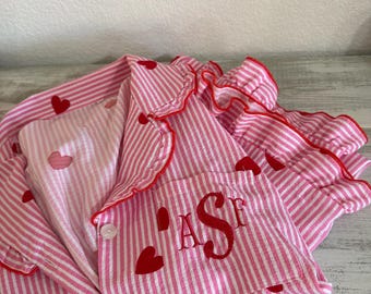 Custom Embroidered Pajama Monogram | Send Your Pajamas or Request a Set | Personalized Bridesmaid, Sorority & Gift Pajamas