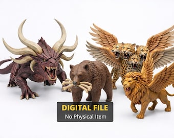 Daniel 7 Prophetic Beasts Bundle – Lion, Bear, Leopard, Terrible Beast Models (STL Download)
