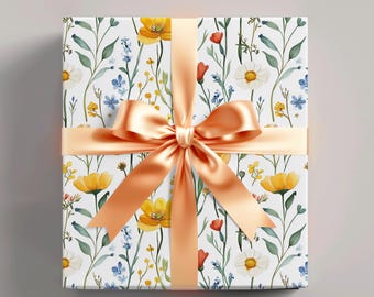 Cadeaupapier, cadeaupapier aquarel wilde bloemen, cadeaupapier bloem, cadeaupapier bloem, cadeaupapier bloemen, cadeaupapier verjaardagscadeau, cadeaupapier huwelijkscadeau,