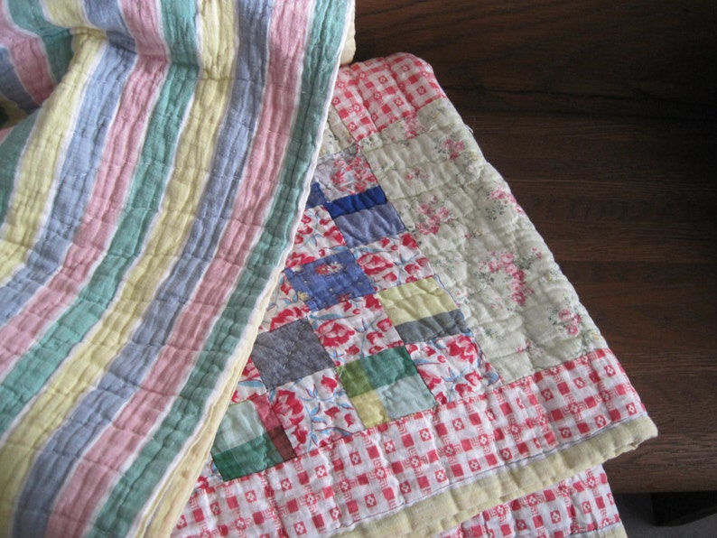 Beautiful Antique Quilt Hand Pieced Hand Quilted Etsy