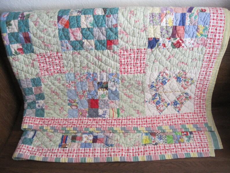 Beautiful Antique Quilt Hand Pieced Hand Quilted Etsy