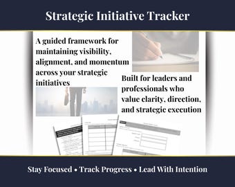 Strategic Initiative Tracker - Leadership Planning & Alignment Tool (Printable + Digital PDF)