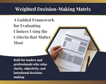 Weighted Decision‑Making Matrix - Strategic Evaluation and Clarity Tool (Printable + Digital PDF)