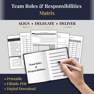 Team Roles and Responsibilities Matrix | Accountability & Team Alignment Framework | Printable PDF
