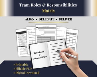 Team Roles and Responsibilities Matrix | Accountability & Team Alignment Framework | Printable PDF