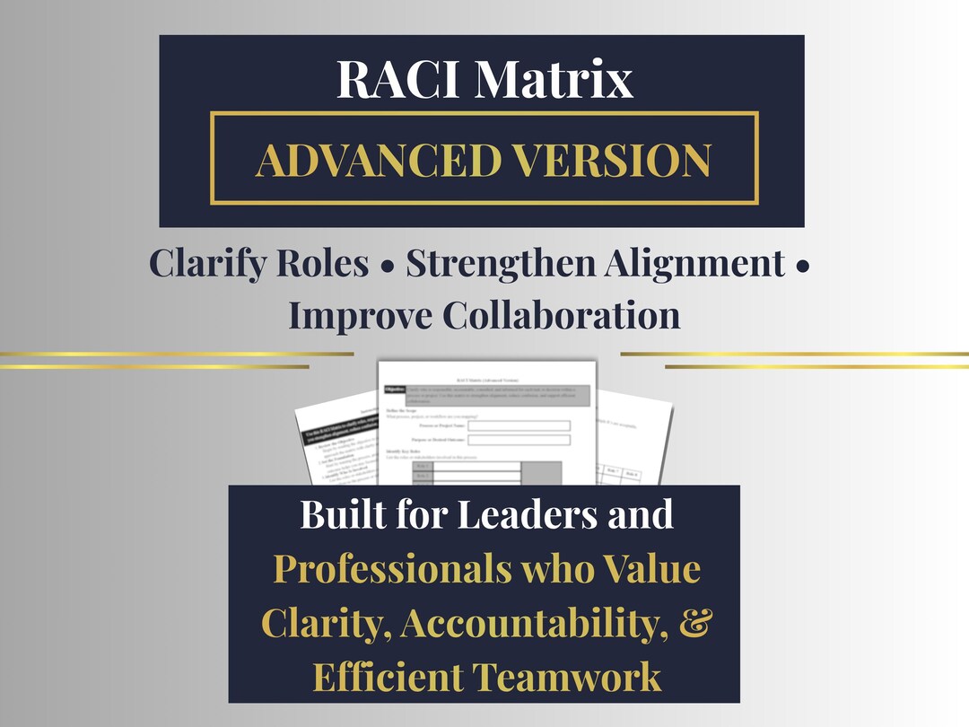 RACI Matrix (advanced Version) - Leadership Role Clarity ...