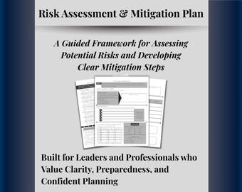 Risk Assessment & Mitigation Plan - Strategic Planning and Preparedness Tool (Printable + Digital PDF)