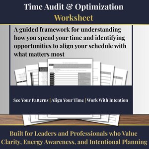 Time Audit and Optimization Worksheet - Productivity and Clarity Tool (Printable + Digital PDF)