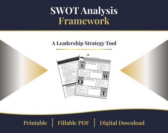 SWOT Analysis Framework - Strategic Planning & Clarity Tool (Printable + Digital PDF)