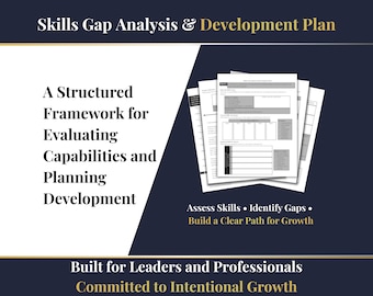 Skills Gap Analysis & Development Plan - Professional Growth Tool (Printable + Digital PDF)