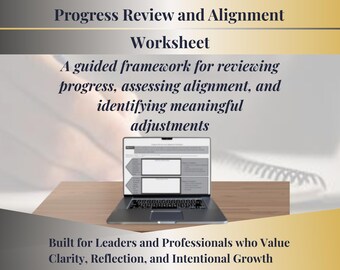 Progress Review & Alignment Worksheet - Reflection and Goal‑Tracking Tool (Printable + Digital PDF)