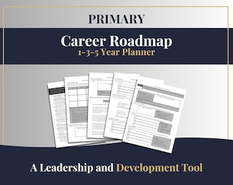 Career Roadmap (1–3–5 Year Planner) - Long‑Term Career Vision & Growth Tool (Printable + Digital PDF)