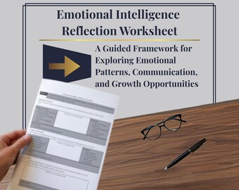 Emotional Intelligence Reflection Worksheet - Leadership Self‑Awareness & Growth Tool (Printable + Digital PDF)