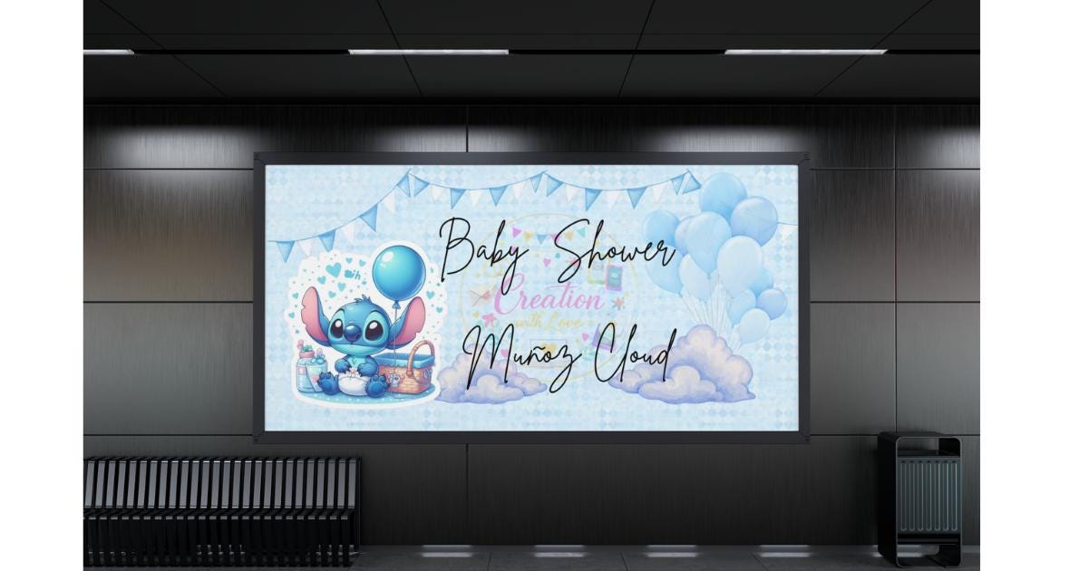 Stitch Banner for Baby Shower - Etsy