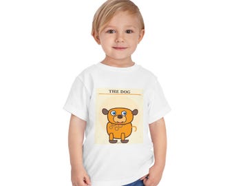 Cute Cartoon Dog Illustration Toddler Tee | Playful Puppy Shirt