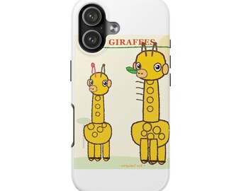 Giraffe Duo Phone Case | Cute Cartoon Safari Animal Tough Phone Case