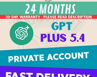 ChatGPT Plus GPT-5.4 | 2 Jahre Privatkonto | Weltweit | BESCHREIBUNG LESEN